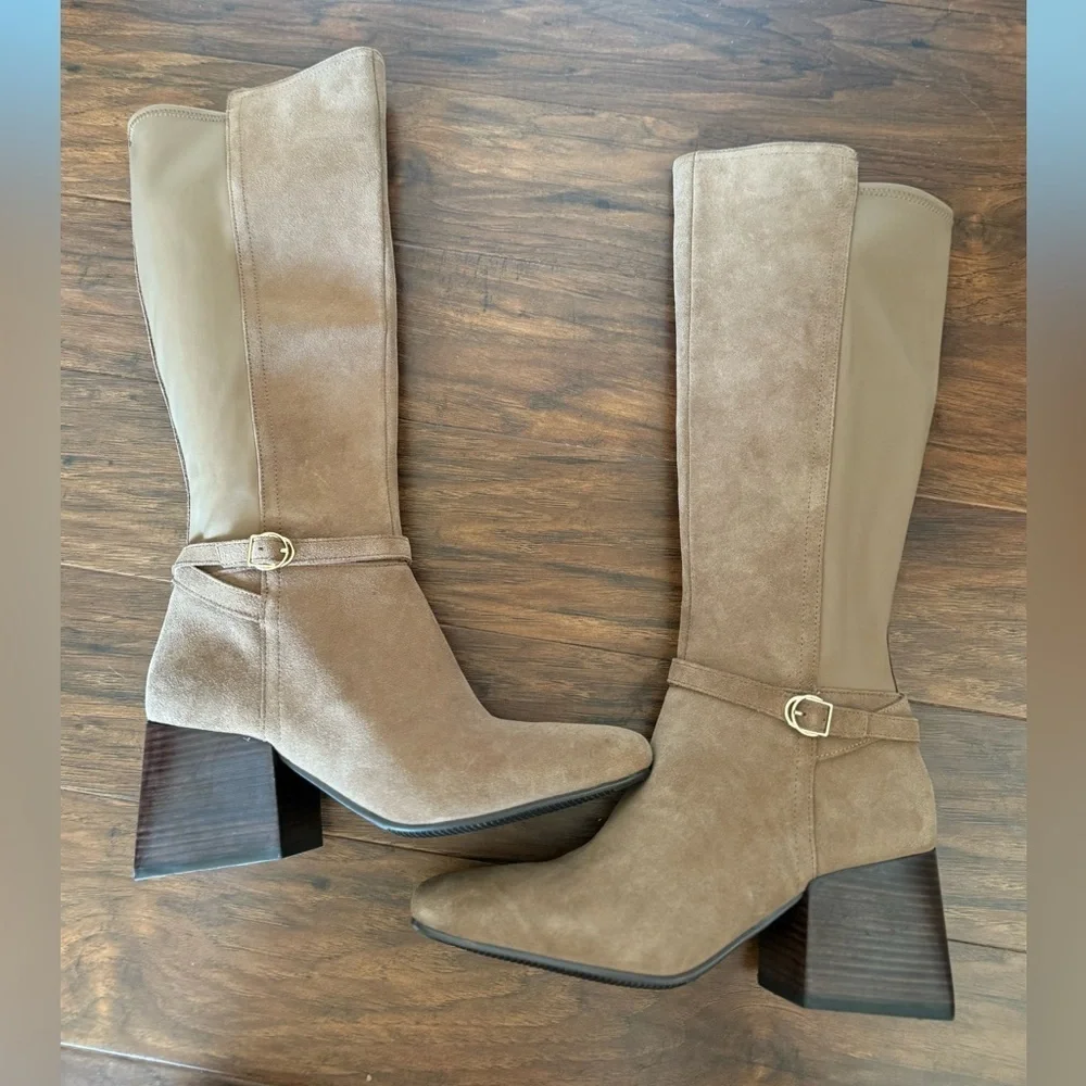 NWT Blondo Twyla Tan Heeled Knee-High waterproof Boots-Size 9 - Picture 9 of 14